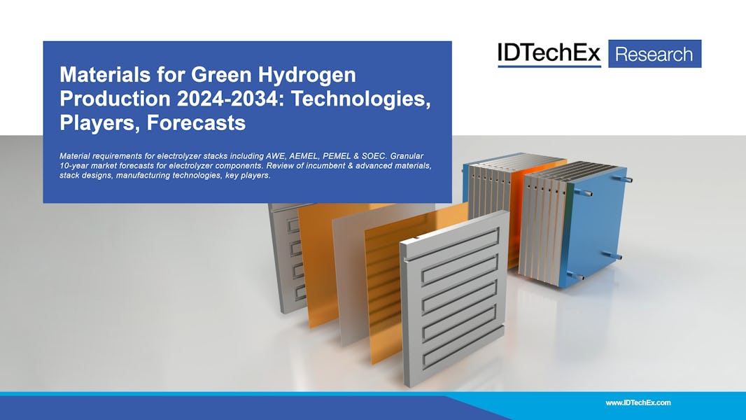 Materials for Green Hydrogen Production 2024-2034: Technologies, Players, Forecasts