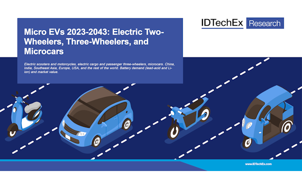 Micro EVs 2023-2043: Elektrische Zweiräder, Dreiräder und Kleinstwagen