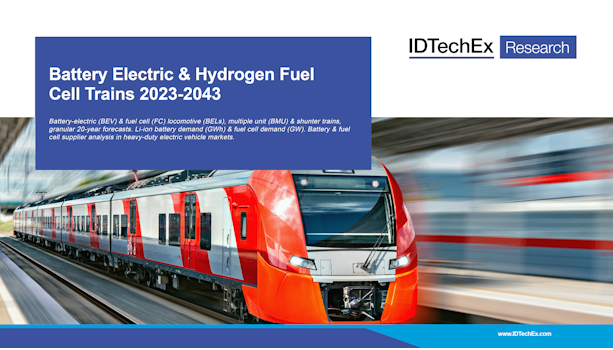 バッテリー電気駆動式と水素燃料電池式の鉄道車 2023-2043年