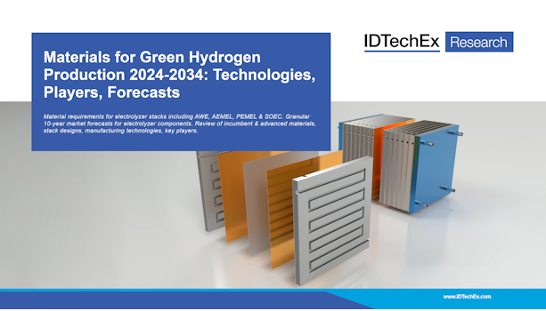 Matériaux pour la production d'hydrogène vert 2024-2034 : technologies, acteurs, prévisions